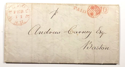 1850 walpole stampless - nh,